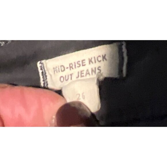 Madewell Mid-Rise Kick Out Jeans Womens Size 26 Gray Cotton Blend Crop - Picture 3 of 8